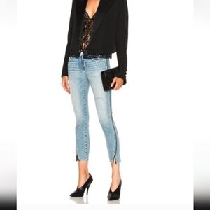 AMO Twist W/Piping Sweet Checks Ankle Skinny Jeans